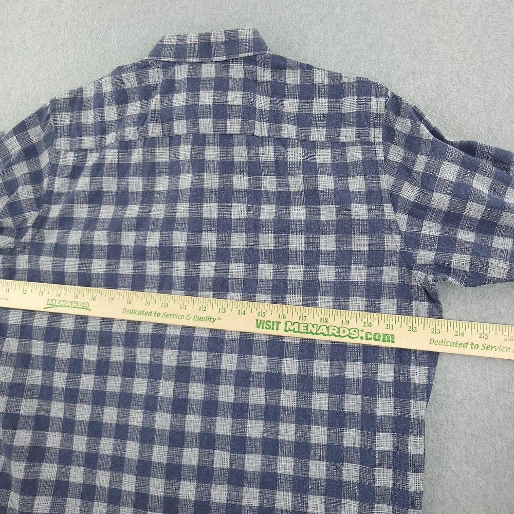 Bugatchi Shirt Mens Large Blue Check Long Sleeve Button Up Classic Fit Cotton - Picture 7 of 9